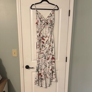 JJs House White and Red Floral High Low Dress